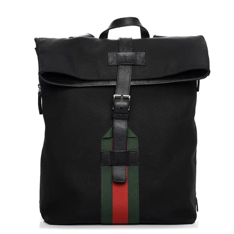 gucci backpack techno canavas|Gucci Techno Backpack Web Drawstring Black .